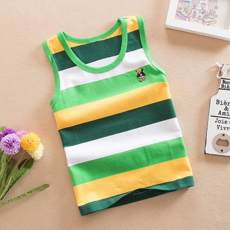 Breathable Cotton Striped Sleeveless Kids Vest