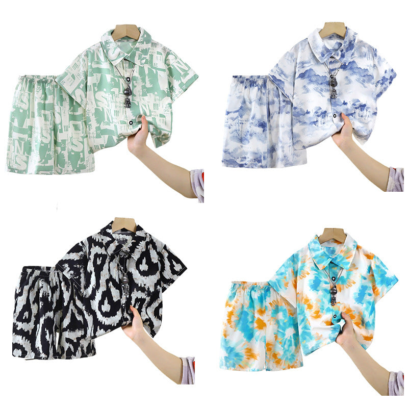 Childrens Set New Style Short-sleeve Shirt And Shorts