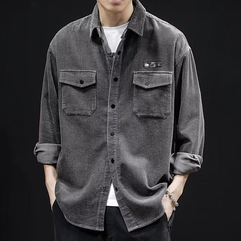 Corduroy Shirt For Men Plus-size And Oversized Shirt For Spring And Autumn