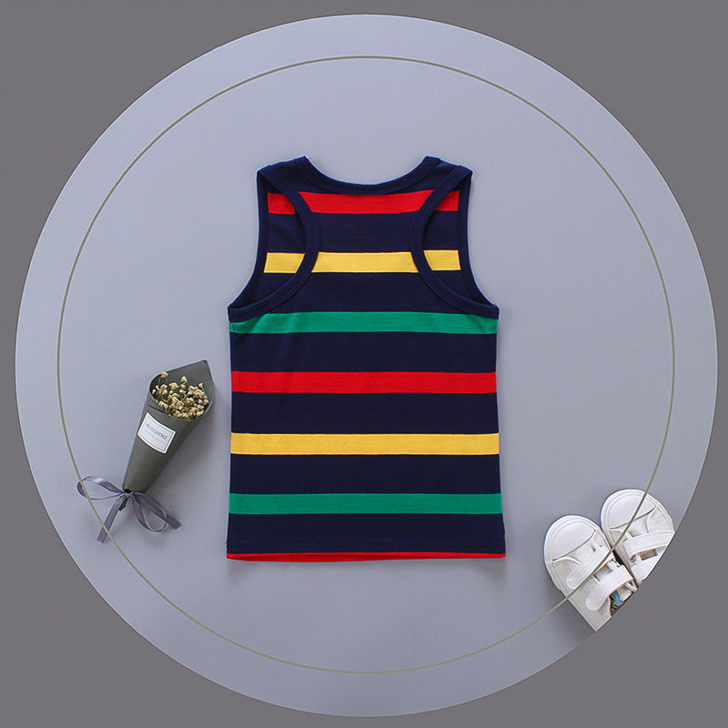 Breathable Cotton Striped Sleeveless Kids Vest