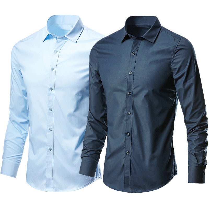 Men's Solid Color Versatile Casual Suit Shirt