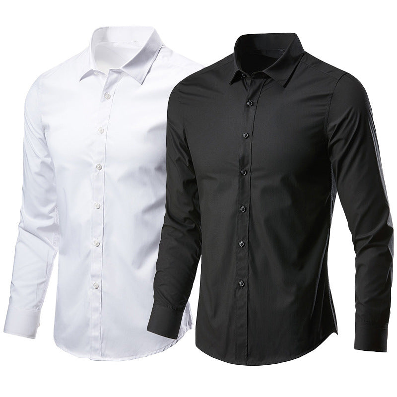 Men's Solid Color Versatile Casual Suit Shirt