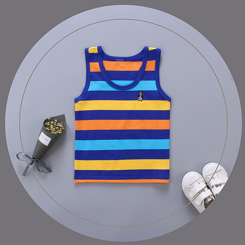Breathable Cotton Striped Sleeveless Kids Vest