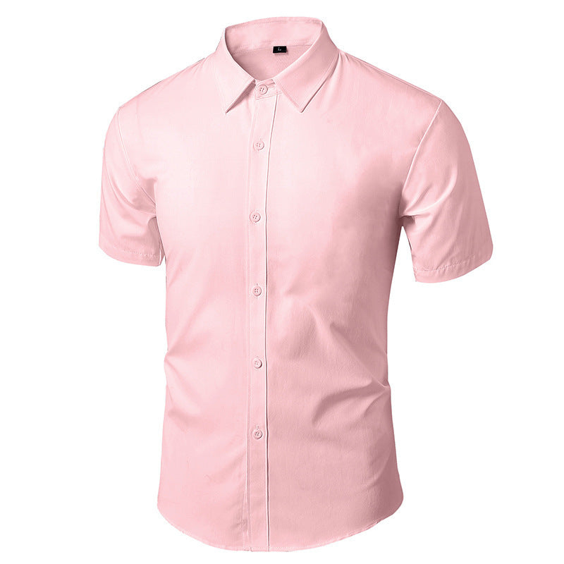 Men's Solid Color Versatile Casual Suit Shirt
