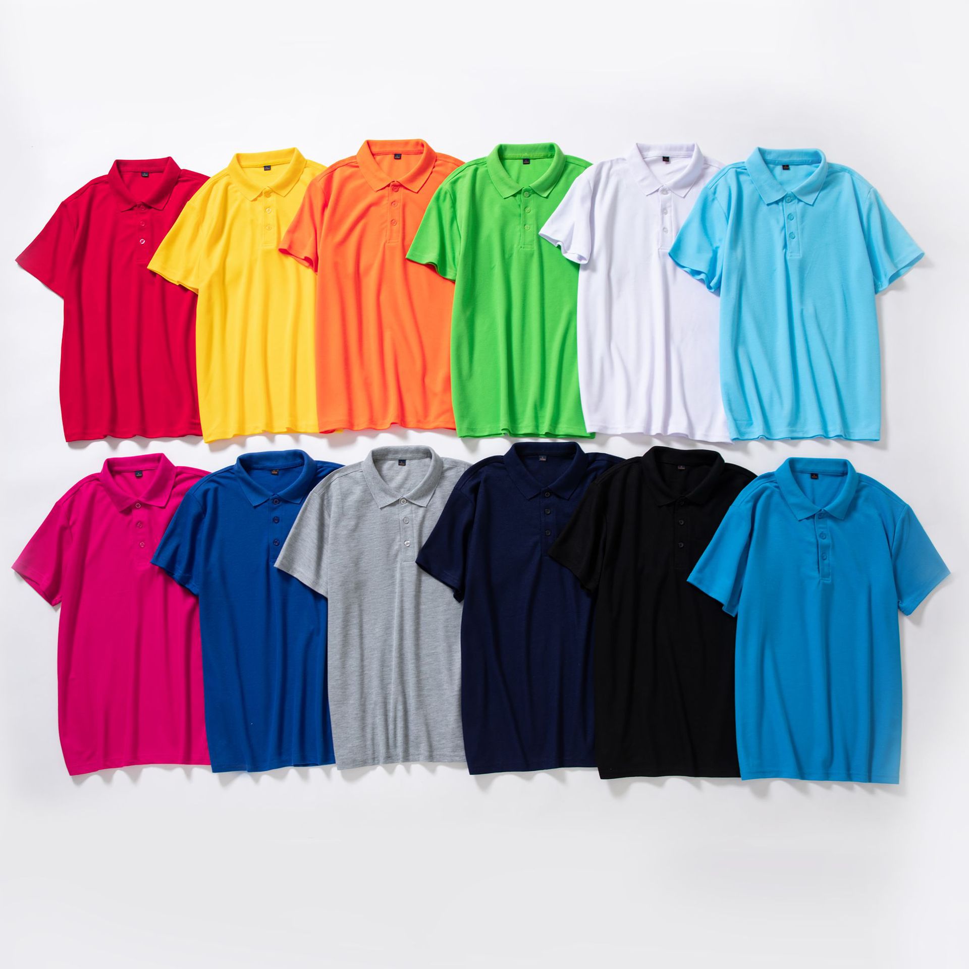 Solid Color Business Office Thin Polo Shirt Uniform