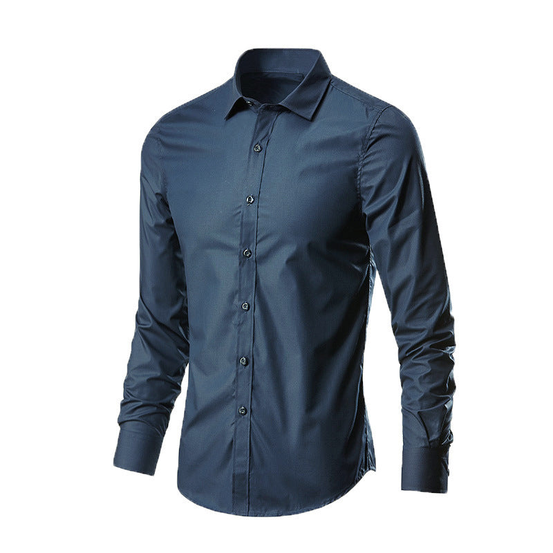 Men's Solid Color Versatile Casual Suit Shirt