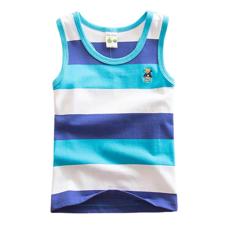 Breathable Cotton Striped Sleeveless Kids Vest