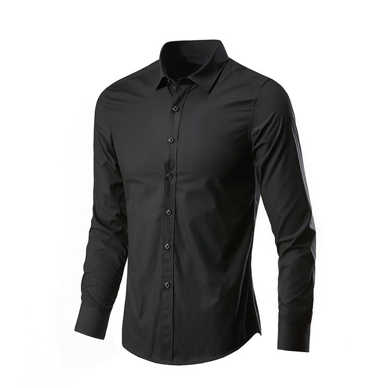Men's Solid Color Versatile Casual Suit Shirt