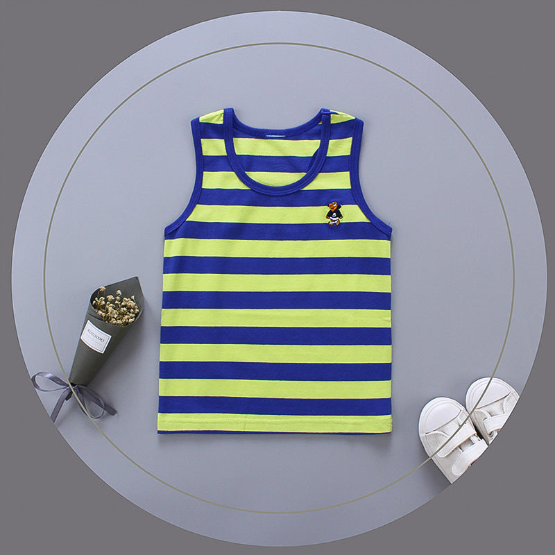 Breathable Cotton Striped Sleeveless Kids Vest