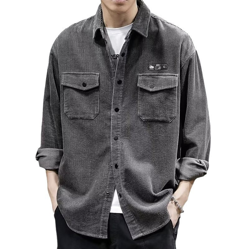 Corduroy Shirt For Men Plus-size And Oversized Shirt For Spring And Autumn