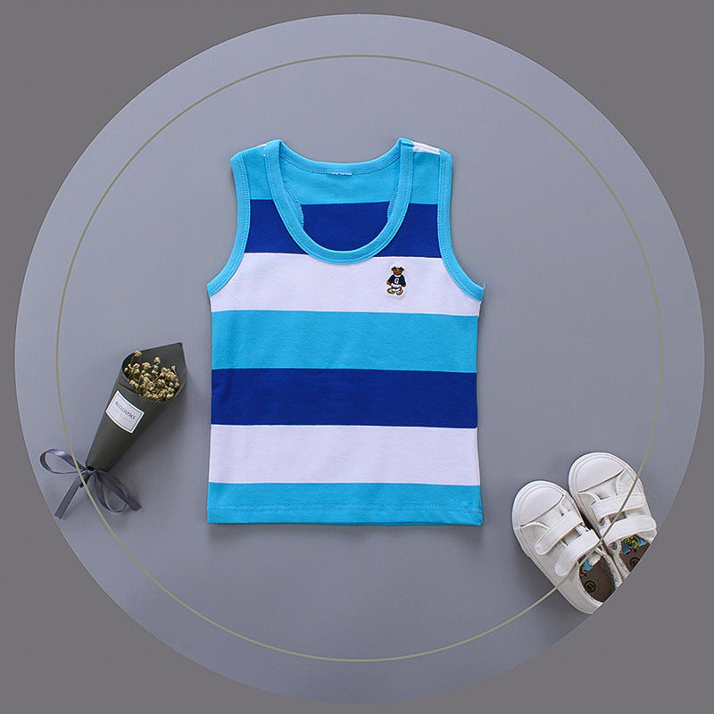 Breathable Cotton Striped Sleeveless Kids Vest